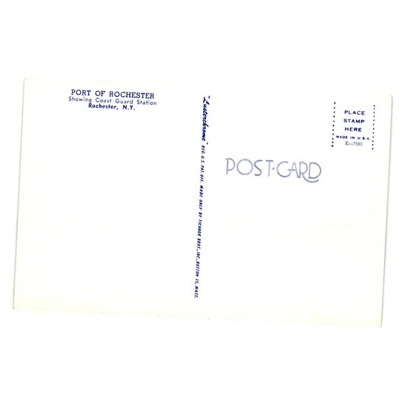 Vintage Port Of Rochester Postcard Lusterchrome Coast Guard Station Rochester NY - Picture 2 of 2